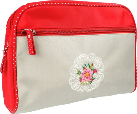 Kosmetiktasche Mandala 98161 rot-grau