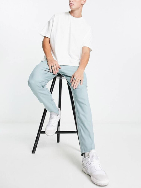 New Look relaxed fit smart trouser in sage