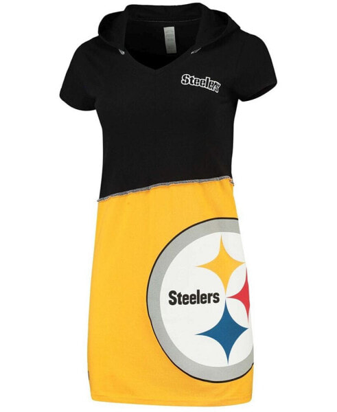 Платье женское с капюшоном Refried Apparel Pittsburgh Steelers черно-золотое