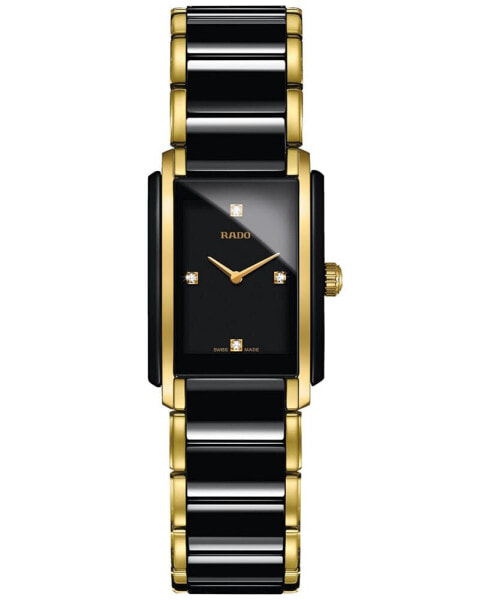 Women's Swiss Integral Diamond Accent Black Ceramic & Gold-Tone Stainless Steel Bracelet Watch 23x33mm R20845712