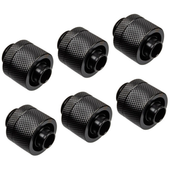 Alphacool Eiszapfen 16/10 mm Anschraubtülle G1/4, 6-Pack - schwarz