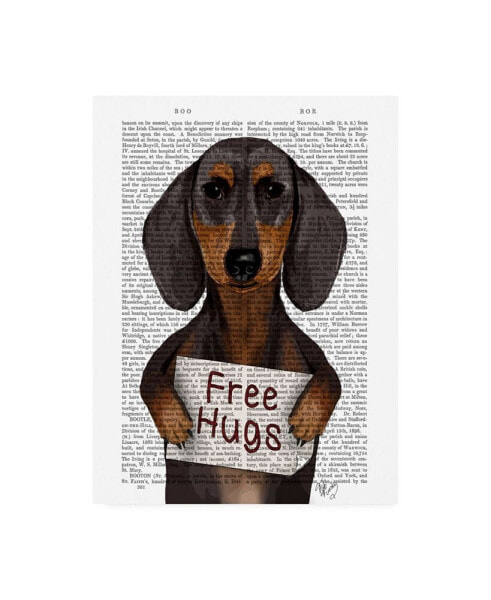 Fab Funky Dachshund, Free Hugs Canvas Art - 19.5" x 26"