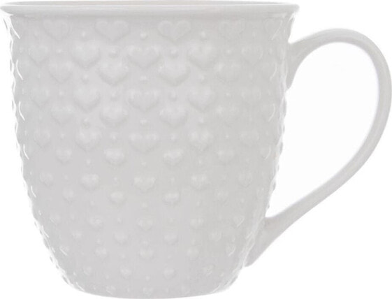 Orion Duży kubek ceramiczny, SERCA, z uchem, do kawy, herbaty, 580 ml, BIAŁY