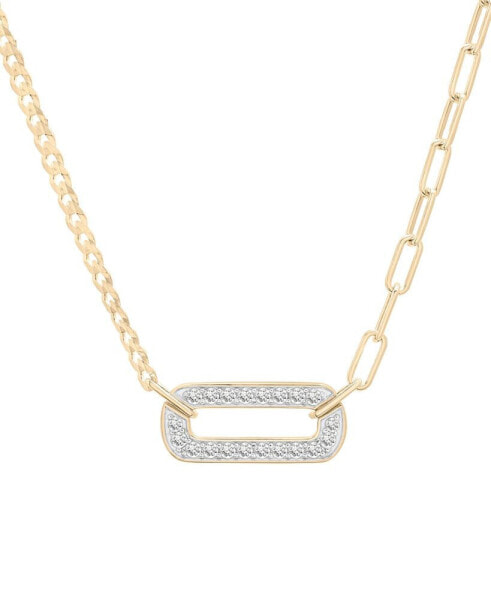 Diamond Two-Chain Link 18" Pendant Necklace (3/4 ct. t.w.) in Gold Vermeil, Created for Macy's