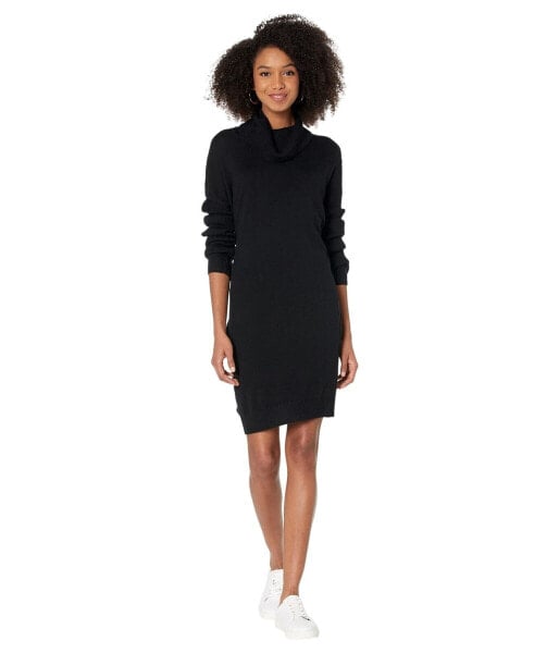 Splendid Cowl 293555 Sweater Dress Black LG (Women's 10-12)