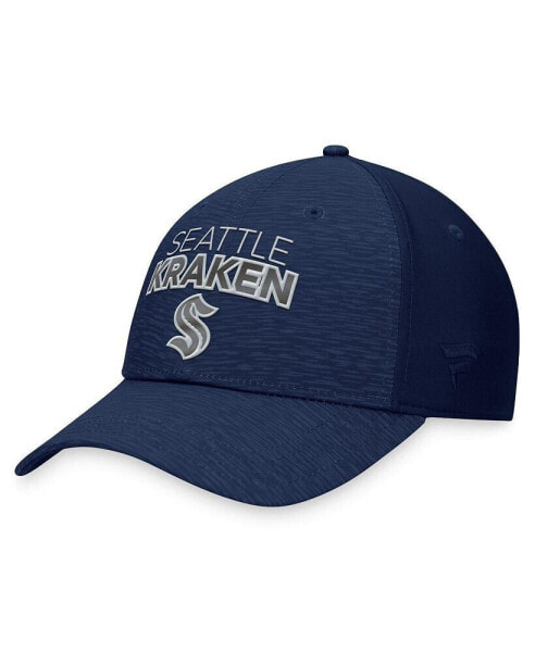 Men's Deep Sea Blue Seattle Kraken Authentic Pro Road Stack Logo Flex Hat