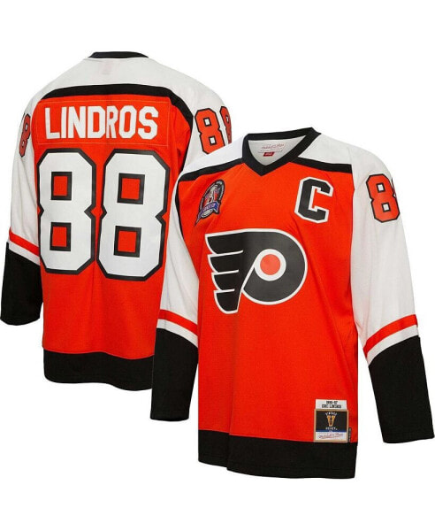 Men's Eric Lindros Orange Philadelphia Flyers 1992 Blue Line Player Jersey