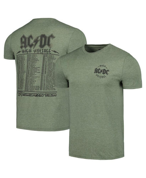 Men's Heather Green AC/DC High Voltage '76 European Tour T-shirt