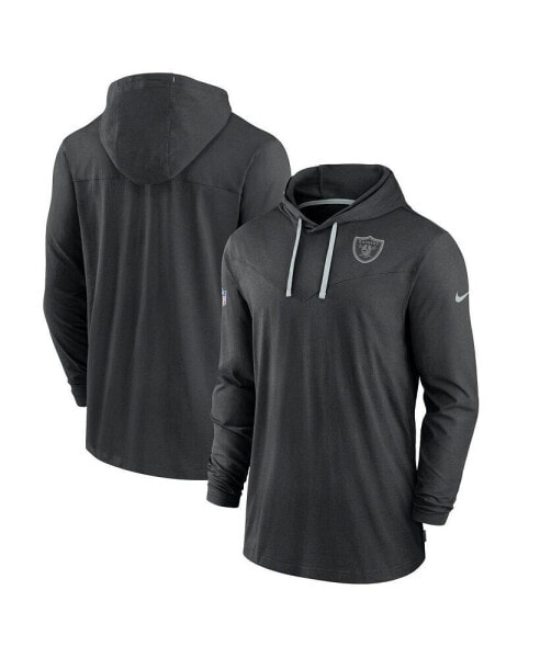 Men's Black Las Vegas Raiders Sideline Pop Performance Pullover Long Sleeve Hoodie T-shirt