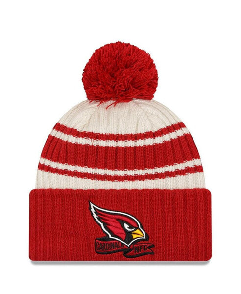 Men's Cream, Cardinal Arizona Cardinals 2022 Sideline Sport Cuffed Pom Knit Hat