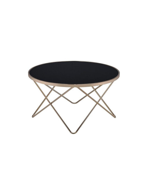 Valora Coffee Table in Champagne & Black Glass