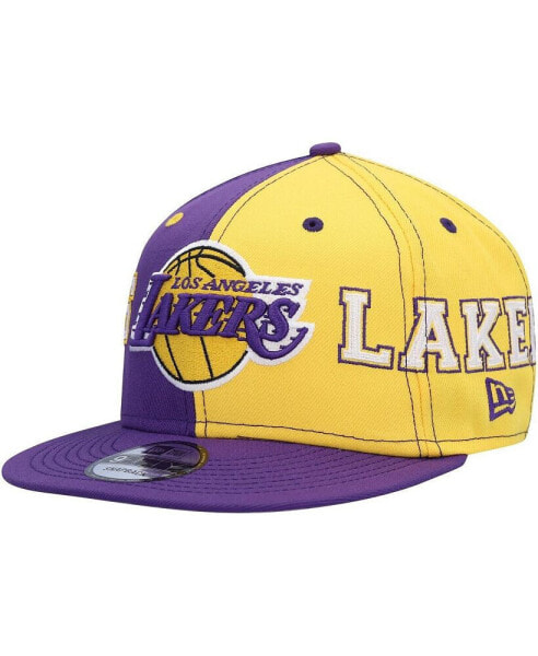 Men's Purple, Gold Los Angeles Lakers Team Split 9FIFTY Snapback Hat