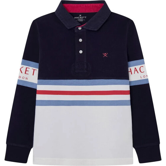 HACKETT Panel Rugby long sleeve polo