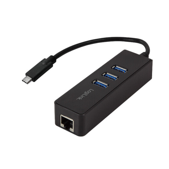 Сетевой адаптер LogiLink UA0283 Ethernet 1000 Mbit/s, проводной, USB, черный