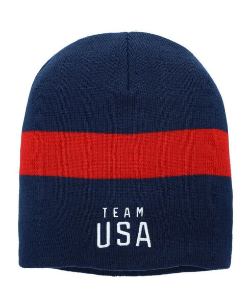 Big Boys Navy Team USA Stripe Knit Hat