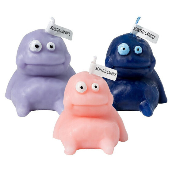 Mudman Shaped Scented Candle, 3.3" Fat Mud Monster Soy Wax Candle with Fragrance - Set of 3