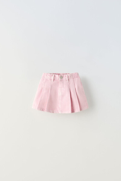 Twill skirt with pleats