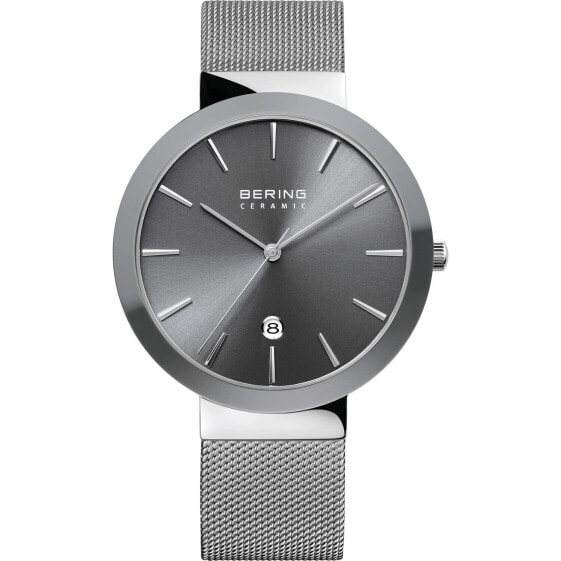 BERING Women Analog Quartz Ceramic Collection Watch with Stainless Steel Stra...
