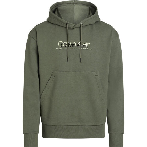 CALVIN KLEIN Double Flock Logo hoodie