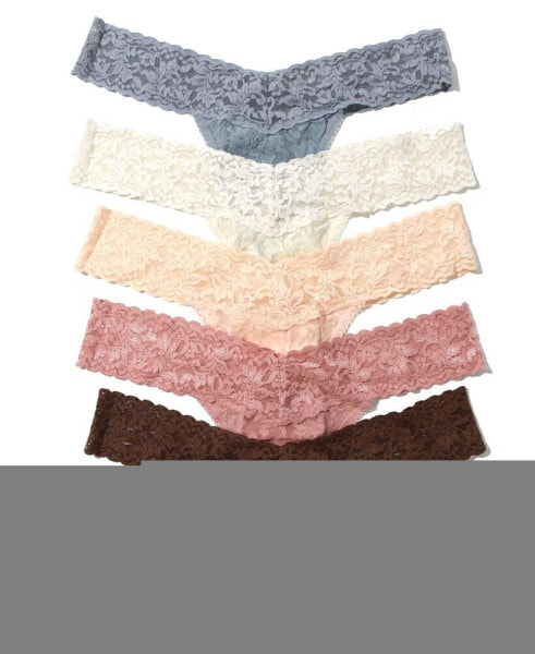 Signature Lace Low Rise Thong 5Pack