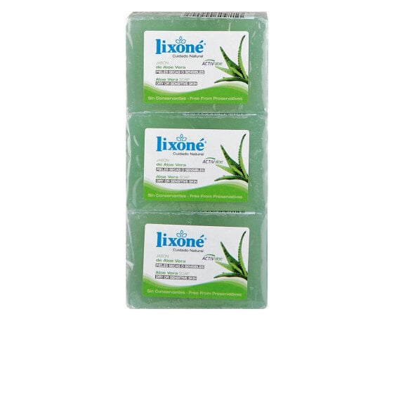 Lixon ALOE VERA Кусковое мыло для сухой и чувствительной кожи  3 x 125 гр