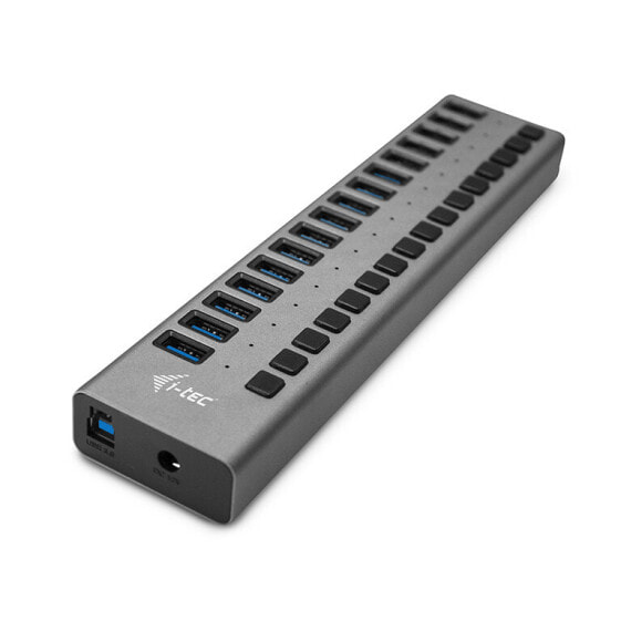 i-tec USB 3.0 Charging HUB 16port + Power Adapter 90 W - Indoor - AC - Gray