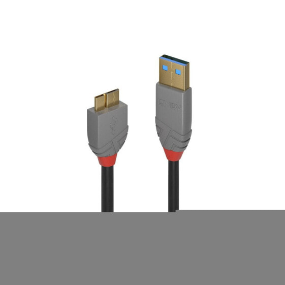 Lindy 1m USB 3.2 Type A to Micro-B Cable - Anthra Line - 1 m - USB A - Micro-USB B - USB 3.2 Gen 1 (3.1 Gen 1) - 5000 Mbit/s - Black