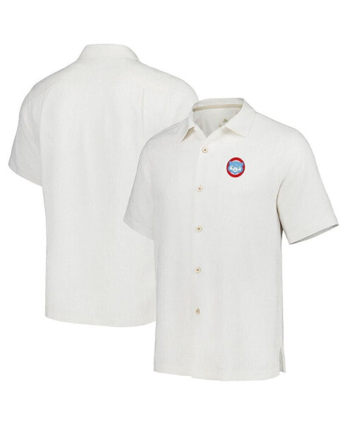 Men's White Chicago Cubs Sport Tropic Isles Camp Button-Up Shirt