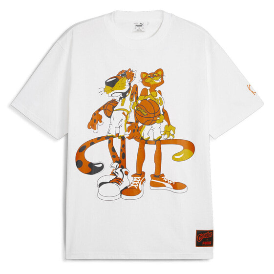Футболка мужская PUMA Hoops Graphic Crew Neck Short Sleeve T-Shirt X Cheetah Белая Casual