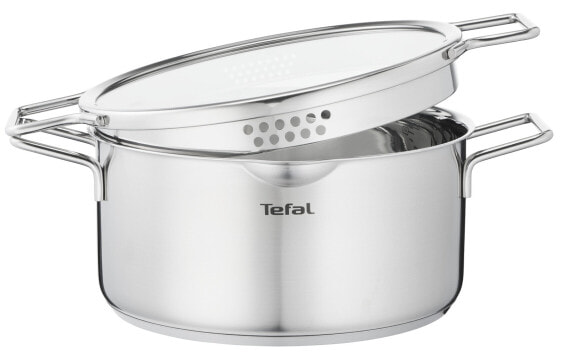 TEFAL Nordica H8524435 - 2.9 L - Round - Stainless steel - Stainless steel - Stainless steel - Ceramic - Gas - Halogen - Induction - Sealed plate