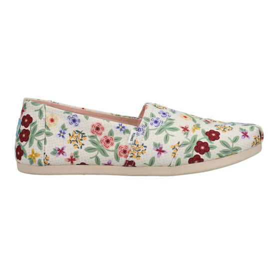 TOMS Alpargata Autumn Floral Slip On Womens White Flats Casual 10018705T