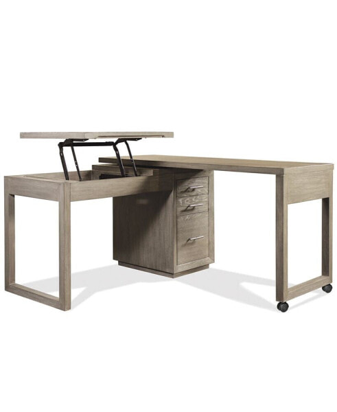Prelude 56" Wood Swivel Lift Top L-shaped Desk