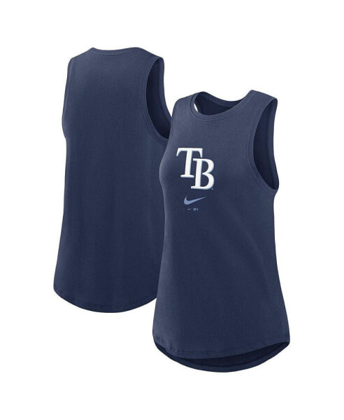 Women's Navy Tampa Bay Rays Legacy Icon High Neck Fashion Tank Top