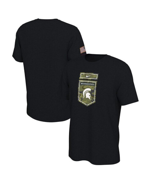 Men's Black Michigan State Spartans Veterans Camo T-shirt