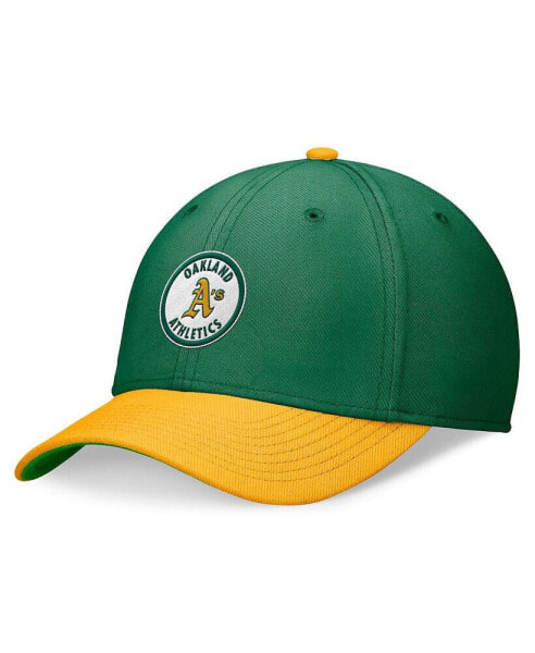 Men's Green/Gold Oakland Athletics Cooperstown Collection Rewind Swooshflex Performance Hat