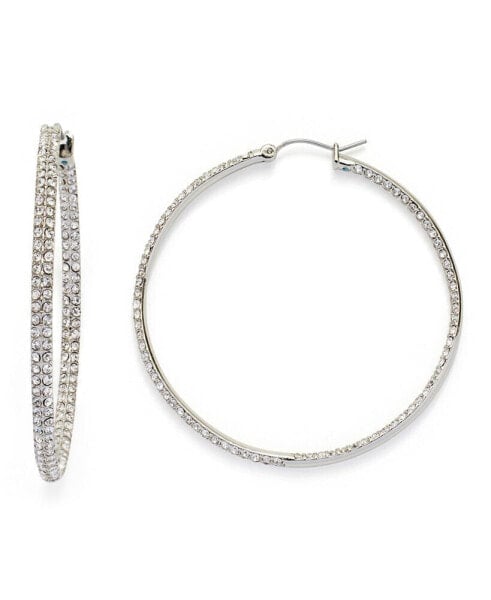 Faux Stone Pave Hoop Earrings