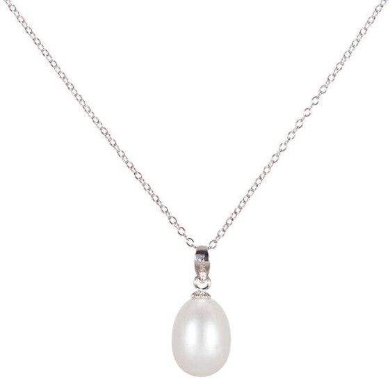 Silver Necklace With Right Pearl 45cm JL0436