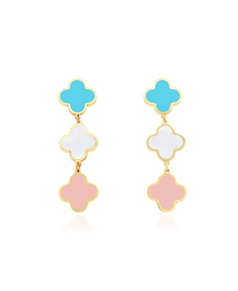 Pastel Mixed Clover Dangle Earrings