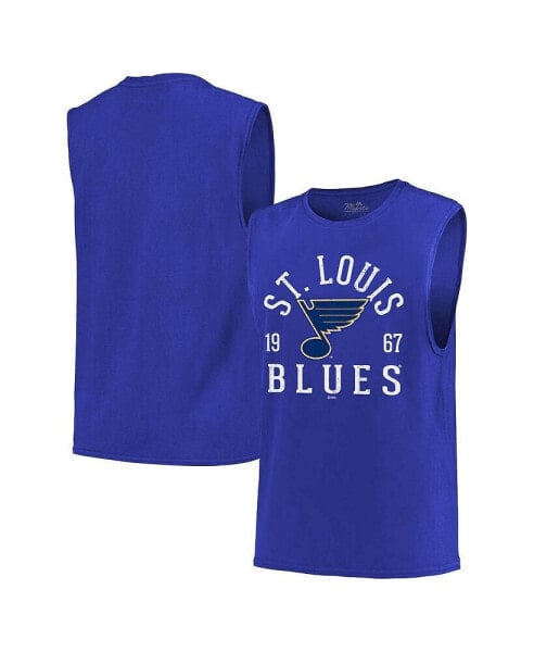 Men's Threads Blue St. Louis Blues Softhand Muscle Tank Top