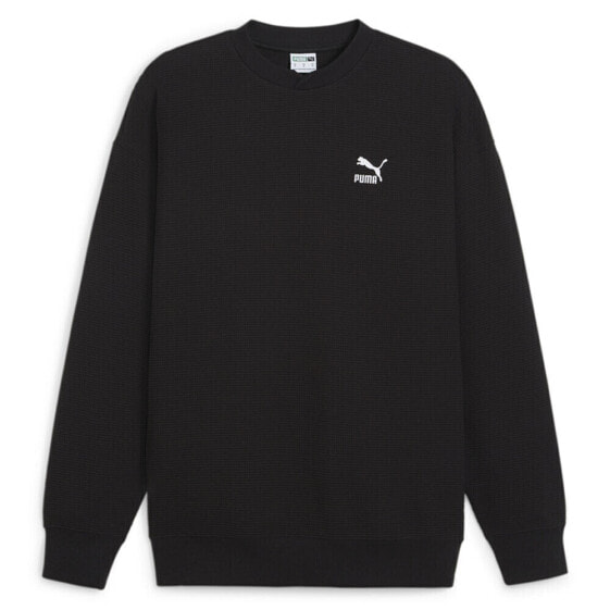 Худи Puma Classics Waffle Crew Neck Black