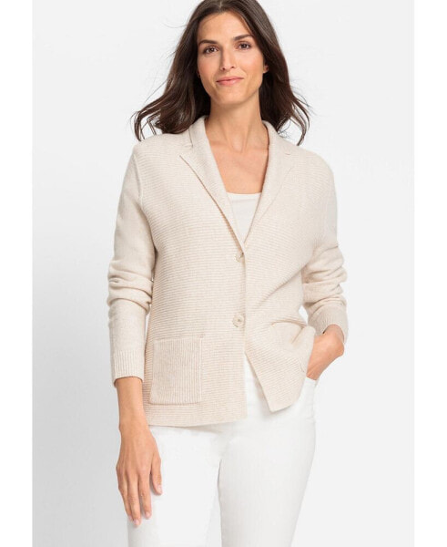 Women's Melange Rib Knit Button Cardigan