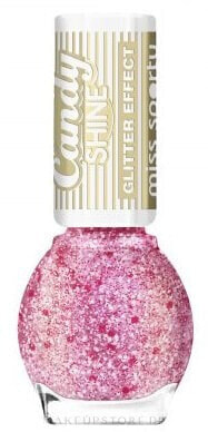 Nagellack mit Glitter - Miss Sporty Candy Shine Glitter Effect 005 - Lolli Pink