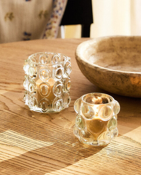 Glass sphere candleholder