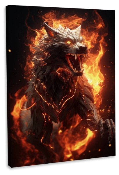 Leinwandbild Fire Wolf IV