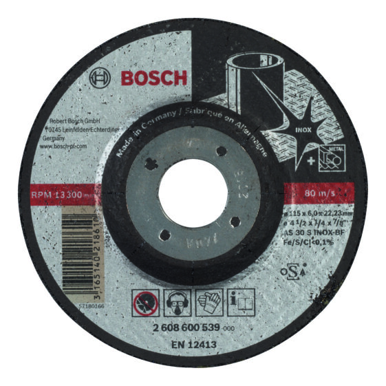 Bosch Schruppscheibe gekröpft Expert for Inox AS 30 S INOX BF, 115 mm, 6,0 mm