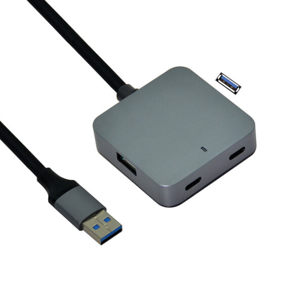 VALUE USB3.2 Gen1 Hub 2xA+ 2xC mit Verlängerungskabel 5m