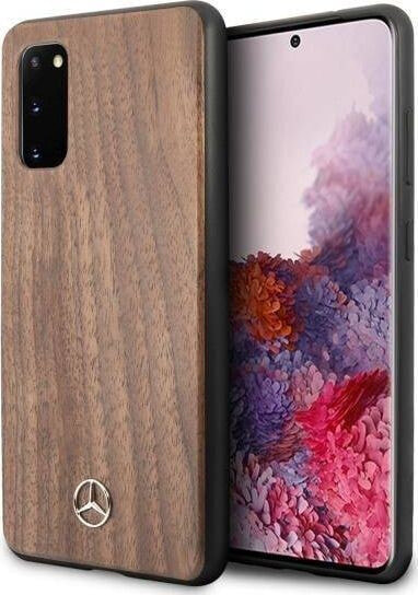 Чехол для смартфона Mercedes-Benz Wood Line Walnut MEHCS62VWOLB S20 G980 hard case бронзовый/коричневый