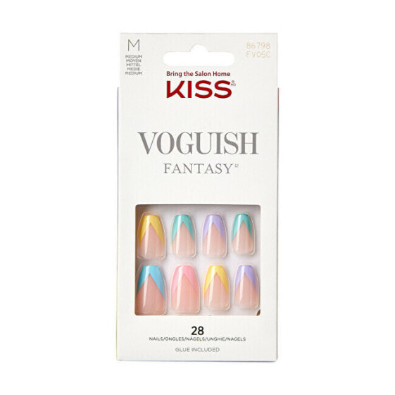 Искусственные ногти с уникальным дизайном Kiss Voguish Fantasy Nails - Disco Ball 28 шт.