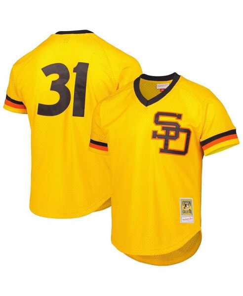 Men's Dave Winfield Gold San Diego Padres Cooperstown Collection Mesh Batting Practice Jersey