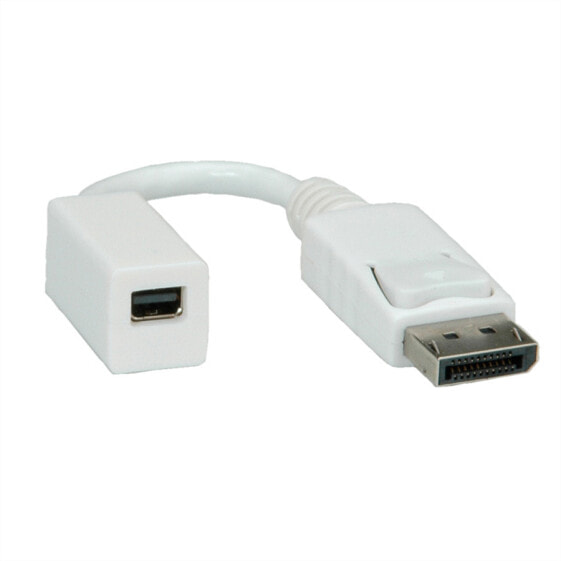 ROLINE DisplayPort Adapter, DP M - Mini DP F, 0.15 m, DisplayPort, Mini DisplayPort, Male, Female, White